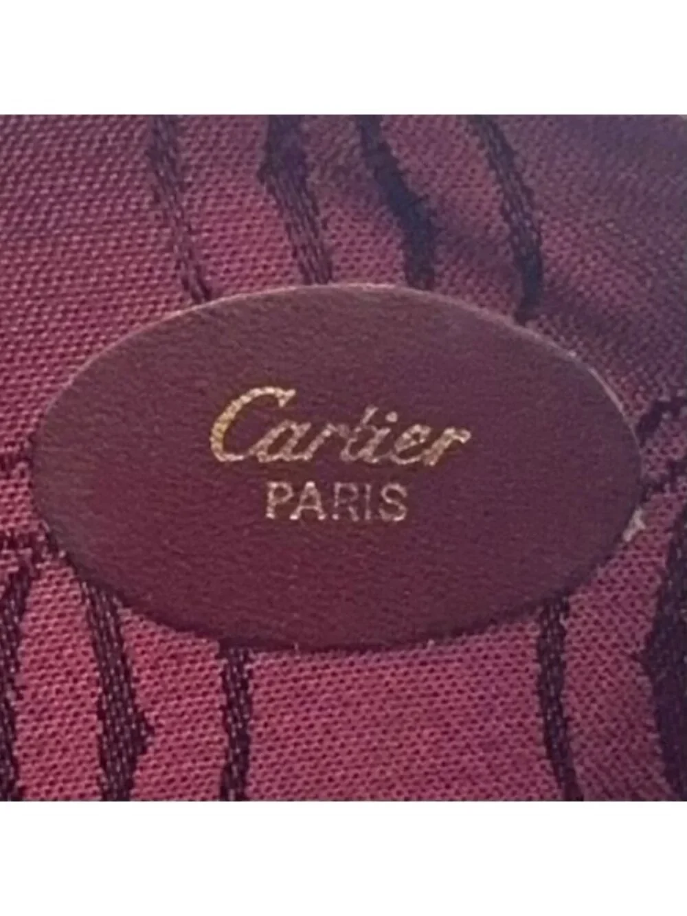 Cartier Must Oval Logo Chain Mini Pouch Leather Bordeaux Gold